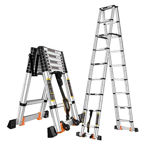 GJSN Escaleras, Escalera Telescópica, Escaleras Elevadoras Multifunción Portátiles Ingeniería Escaleras Plegables con Ruedas Escalera Extensible de Aluminio para el Hogar,Los 3.8 + 3.8M,Los 3.8 + 3.8 GJSN Escaleras, Escalera Telescópica, Escaleras Elevadoras Multifunción Portátiles Ingeniería Escaleras Plegables con Ruedas Escalera Extensible de Aluminio para el Hogar,Los 3.8 + 3.8M,Los 3.8 + 3.8