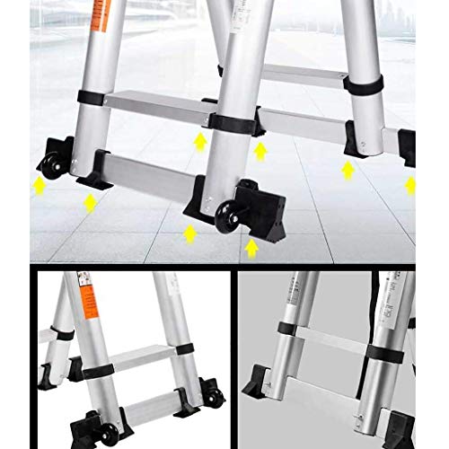 GJSN Escaleras, Escalera Telescópica, Escaleras Elevadoras Multifunción Portátiles Ingeniería Escaleras Plegables con Ruedas Escalera Extensible de Aluminio para el Hogar,Los 3.8 + 3.8M,Los 3.8 + 3.8 GJSN Escaleras, Escalera Telescópica, Escaleras Elevadoras Multifunción Portátiles Ingeniería Escaleras Plegables con Ruedas Escalera Extensible de Aluminio para el Hogar,Los 3.8 + 3.8M,Los 3.8 + 3.8