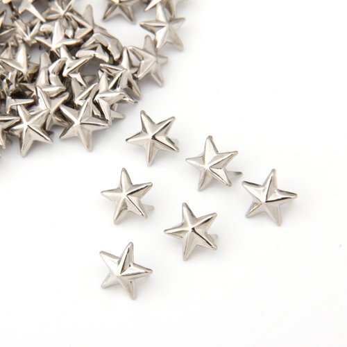Gleader 100X Apliques Remaches Plata 10mm Estrella Tachuelas Bolsa/Calzado/Guante Gleader 100X Apliques Remaches Plata 10mm Estrella Tachuelas Bolsa/Calzado/Guante