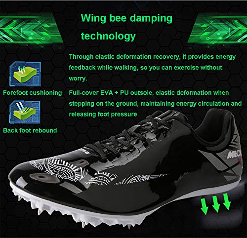 GLEYDY Zapatillas de Atletismo Unisex Adulto 8 Zapatos con Clavos Zapatillas Deportivas Zapatos De Entrenamiento Antideslizantes Zapatillas De Atletismo De Salto,001,42EU