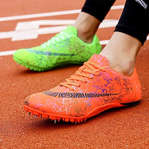 GLEYDY Zapatillas de Atletismo Unisex Zapatillas de Cricket de Alta Elasticidad Zapatillas de Clavos Profesionales de 8 Clavos Salto Largo Zapatillas de Entrenamiento,001,36EU