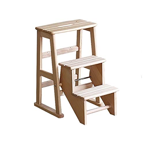 GLJJQMY Taburete de Madera Maciza Escalera 2 escalones Muebles Taburete Banco de Madera Silla Plegable for niños Multifunción 3 escalones Bufanda (Size : 3-Step)