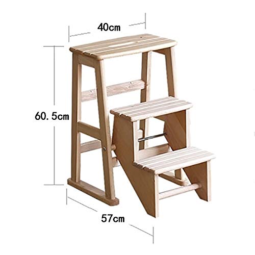 GLJJQMY Taburete de Madera Maciza Escalera 2 escalones Muebles Taburete Banco de Madera Silla Plegable for niños Multifunción 3 escalones Bufanda (Size : 3-Step)