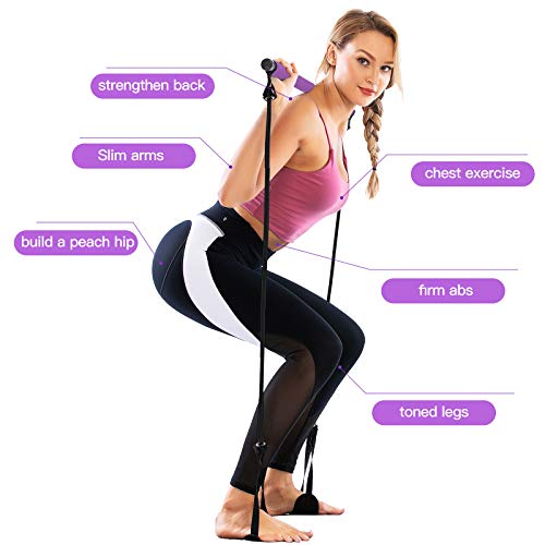 GLKEBY Kit de Barra de Pilates con Banda de Resistencia, Gimnasio Multifuncional portátil para el hogar, Ejercicio de Pilates Stick, Entrenamiento Total del Cuerpo, para Yoga, Fitness GLKEBY Kit de Barra de Pilates con Banda de Resistencia, Gimnasio Multifuncional portátil para el hogar, Ejercicio de Pilates Stick, Entrenamiento Total del Cuerpo, para Yoga, Fitness