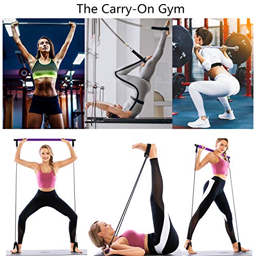 GLKEBY Kit de Barra de Pilates con Banda de Resistencia, Gimnasio Multifuncional portátil para el hogar, Ejercicio de Pilates Stick, Entrenamiento Total del Cuerpo, para Yoga, Fitness GLKEBY Kit de Barra de Pilates con Banda de Resistencia, Gimnasio Multifuncional portátil para el hogar, Ejercicio de Pilates Stick, Entrenamiento Total del Cuerpo, para Yoga, Fitness