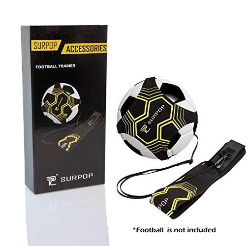 Global Park Fútbol/Voleibol/Rugby Kick Throw Trainer Solo Practice Training Habilidades de Control de Ayuda Cinturón de Cintura Ajustable para niños Adultos (Negro)