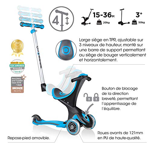 Globber 458-101 Patinete EVO Comfort, Niños Unisex, Blue, Modo de Uso 1 y 2: 97cm x 62cm x 28cm Peso: 3,89Kg Modo de Uso 3: 48,5cm x 58 x 24,5cm Peso: 3,41Kg Modo de Uso 4 y 5: 82,5cm x 56cm x 28cm Globber 458-101 Patinete EVO Comfort, Niños Unisex, Blue, Modo de Uso 1 y 2: 97cm x 62cm x 28cm Peso: 3,89Kg Modo de Uso 3: 48,5cm x 58 x 24,5cm Peso: 3,41Kg Modo de Uso 4 y 5: 82,5cm x 56cm x 28cm