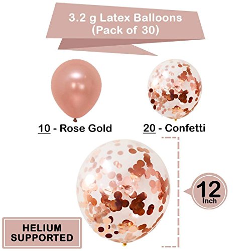 Globos de confeti de oro rosa Globo de fiesta 30.5 CM para boda, cumpleaños, baby shower, graduación, decoraciones de fiesta de ceremonia (30 piezas) Globos de confeti de oro rosa Globo de fiesta 30.5 CM para boda, cumpleaños, baby shower, graduación, decoraciones de fiesta de ceremonia (30 piezas)
