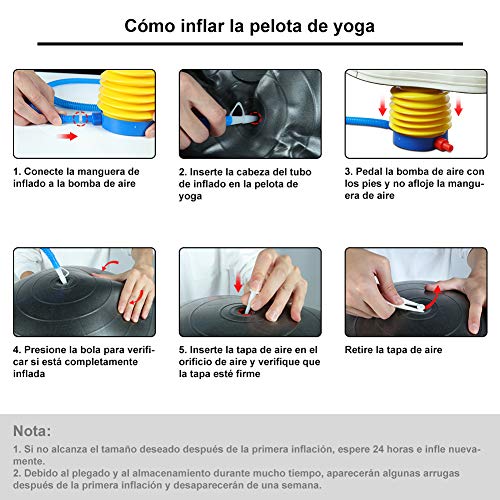 Glymnis Pelota de Ejercicio Pelota Anti-Burst para Pilates Gimnasia Fitness Equilibrio Yoga Embarazo 55cm 65cm 75cm con Hinchador Verde Lima (75cm) Glymnis Pelota de Ejercicio Pelota Anti-Burst para Pilates Gimnasia Fitness Equilibrio Yoga Embarazo 55cm 65cm 75cm con Hinchador Verde Lima (75cm)
