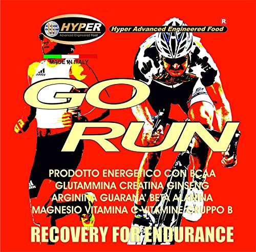 Go Run Suplemento de Ciclismo Energético Carbohidratos Maltodextrina Fruttosio Glutamina Creatina BCAA Arginina Ginseng Guaraná Beta Alanina Magnesio Potasio (Go Run 5 paquetes de 1000 g)