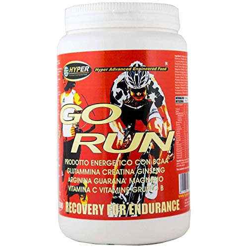 Go Run Suplemento de Ciclismo Energético Carbohidratos Maltodextrina Fruttosio Glutamina Creatina BCAA Arginina Ginseng Guaraná Beta Alanina Magnesio Potasio (Go Run 5 paquetes de 1000 g)