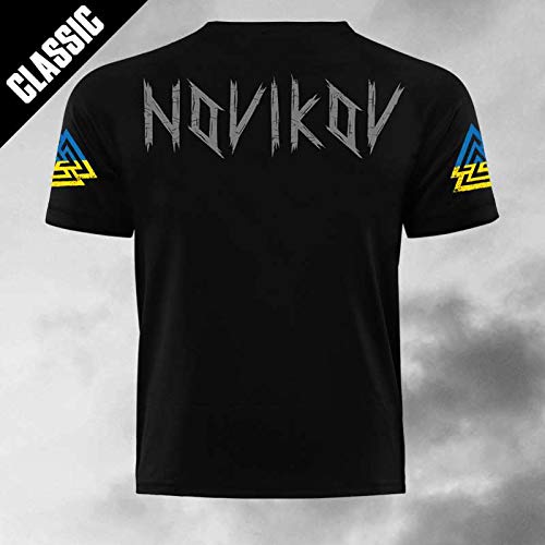 GODSRAGE - Kievan Rus Viking – Camiseta de manga corta, ropa deportiva, ropa de fitness – Classic Negro L
