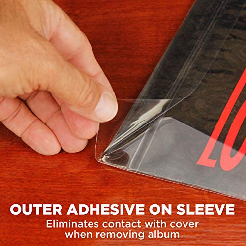 GOgroove Fundas para Almacenamiento De Discos De Vinilo con Plástico Transparente para Álbumes - 50 Juegos De Fundas para Discos Interior/Exterior (Paquete De 100) - Estuche Seguro para Archivos