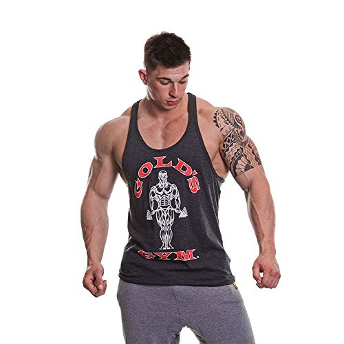 Gold´s Gym GGVST-003 Muscle Joe - Camiseta musculación para Hombre, Color Gris Marengo, Talla M