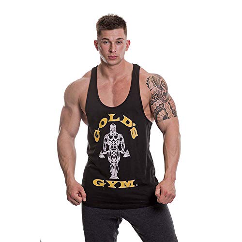 Gold´s Gym GGVST-003 Muscle Joe - Camiseta musculación para Hombre, Color Negro, Talla L