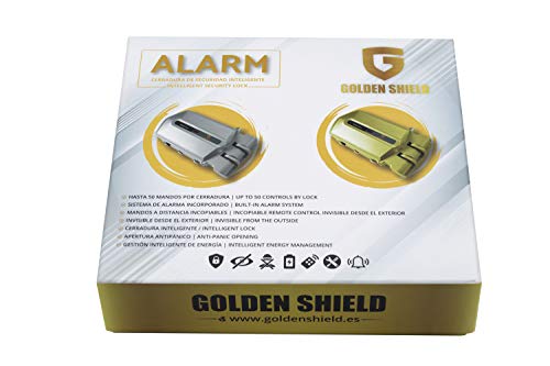 Golden Shield Alarm - Cerradura Invisible con alarma 120db, 3 mandos incopiables