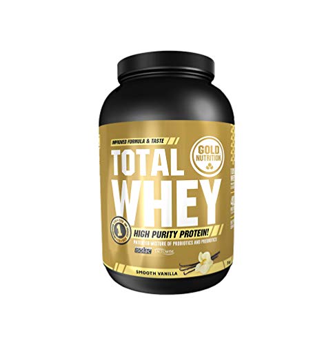 Goldnutrition Total Whey Proteina 1kg, Vainilla, Aumenta y Conserva Músculos