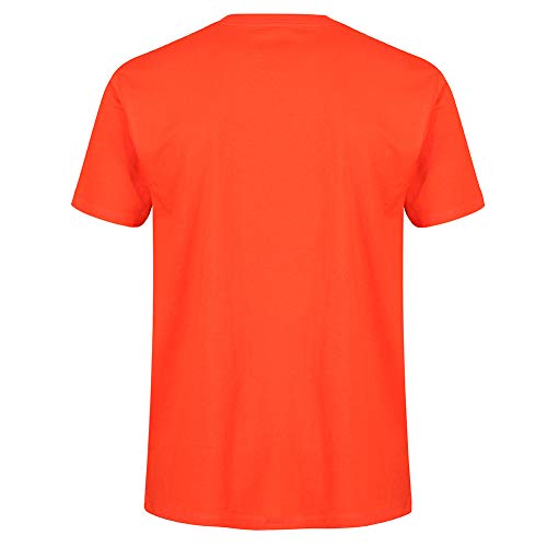 Gold's Gym Left Breast T-Shirt Camiseta básica de Entrenamiento para Hombre con Logotipo, Naranja/Turquesa, XXL