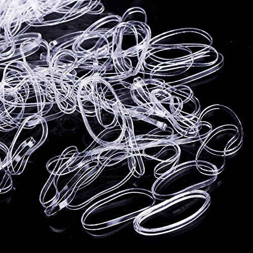 Goma de Pelo Transparente Banda Elástico de Pelo, 1000 Paquetes Goma de Pelo Transparente Banda Elástico de Pelo, 1000 Paquetes