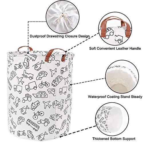 GoMaihe 63L Cesto Ropa Sucia 2 PCS, Asa con Cordón con asa y Capa Interna Cesta Juguetes Resistente al Agua, Bolsa Ropa Sucia Cubo de Almacenamiento de Cesta Lavandería Redonda Plegable Ropa Familiar