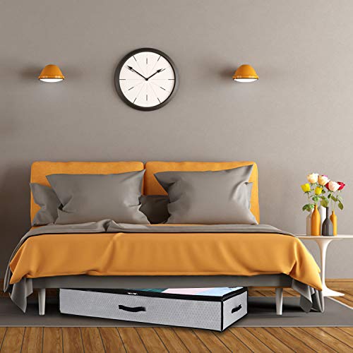 GoMaihe Bolsa de Almacenamiento 3 Pcs, Cajas Almacenaje Ropa 100x50x15cm Debajo de la Cama no Tejido de Gran Capacidad, Organizador de Transpirable con Cremallera Robusta, Edredón, Manta, Gris GoMaihe Bolsa de Almacenamiento 3 Pcs, Cajas Almacenaje Ropa 100x50x15cm Debajo de la Cama no Tejido de Gran Capacidad, Organizador de Transpirable con Cremallera Robusta, Edredón, Manta, Gris