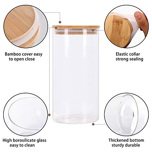 GoMaihe Tarro de Vidrio de Almacenamiento 4Pcs, Tarros de Cristal para Conservas Envases Cristal Alimentos, Tarro de Granos de Café Recipiente Hermetico Tarros de Cristal con Tapa, 1.2L