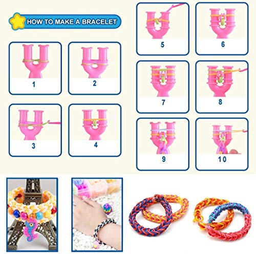 Gomas para hacer pulseras 600 pcs Kit de Pulseras de Goma, DIY para Hacer Joyas para Niños Pulseras Banda de Telar Juego creativo para niños Gomas para hacer pulseras 600 pcs Kit de Pulseras de Goma, DIY para Hacer Joyas para Niños Pulseras Banda de Telar Juego creativo para niños
