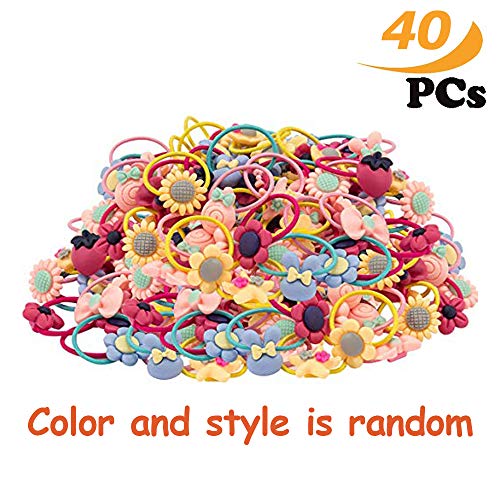 Gomas pelo niña,Lazos de Pelo,Goma de Pelo Banda Elástica,Cuerda Banda Para Niñas Pequeñas Niños,Hairband Elástico Del Pelo(40PCS)