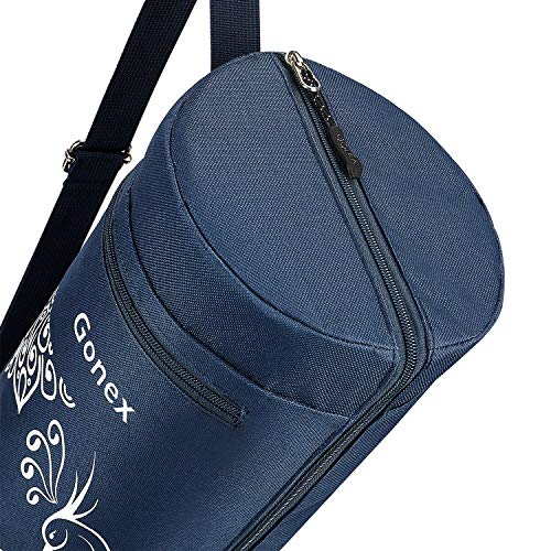 Gonex Bolsa para Colchoneta de Yoga, Funda Esterilla Yoga Ejercicios Fitness Duradera Tela Oxford Impermeable con 2 Bolsillos de Carga, Correa de Hombro Ajustable Extra Ancha Portátil (Azul)