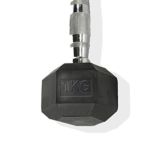 Goodbuy - 2 unidades de 1kg, Mancuernas hexagonales de hierro fundido recubiertas de caucho, ergonómicas, empuñadura antideslizante Goodbuy - 2 unidades de 1kg, Mancuernas hexagonales de hierro fundido recubiertas de caucho, ergonómicas, empuñadura antideslizante