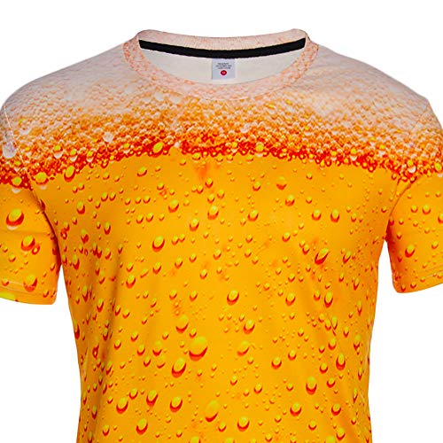 Goodstoworld Cool Funny Cerveza burbujeante Camisetas Verano Personalizado Impreso Cuello Redondo Camiseta tee Tops para Mens Womens XL