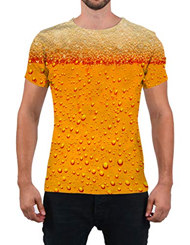 Goodstoworld Cool Funny Cerveza burbujeante Camisetas Verano Personalizado Impreso Cuello Redondo Camiseta tee Tops para Mens Womens XL