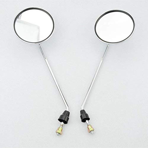 GOOFIT 8mm Espejo Retrovisor Moto Circular Universal para 50cc 125cc 150cc 250cc Scooter Ciclomotor Pit Bike ATV Plata GOOFIT 8mm Espejo Retrovisor Moto Circular Universal para 50cc 125cc 150cc 250cc Scooter Ciclomotor Pit Bike ATV Plata