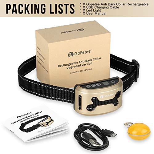 GoPetee Collar Antiladridos Recargable para Perros Pequeños Medianos y Grandes Collar Adiestramiento Recargable para Perros Sonidos y Vibraciones Audibles Chip Avanzado (Hueso) GoPetee Collar Antiladridos Recargable para Perros Pequeños Medianos y Grandes Collar Adiestramiento Recargable para Perros Sonidos y Vibraciones Audibles Chip Avanzado (Hueso)