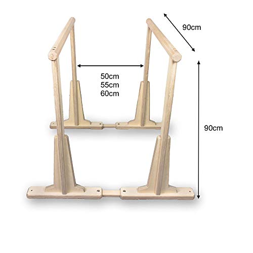 Gorilant - Barras Paralelas para Ejercicio Fondos, Barras de Gimnasia/Dip Station, calistenia, Altura 90cm Anchura Ajustable