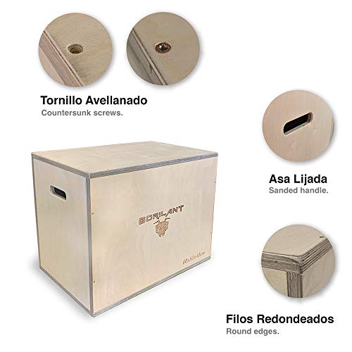 Gorilant - Cajon Pliometrico Madera de Abedul BB, Entrenamiento Crossfit, Plyo Box, cajón para Saltos, tamaño S, M, L (Cajon M 60x50x40) Gorilant - Cajon Pliometrico Madera de Abedul BB, Entrenamiento Crossfit, Plyo Box, cajón para Saltos, tamaño S, M, L (Cajon M 60x50x40)