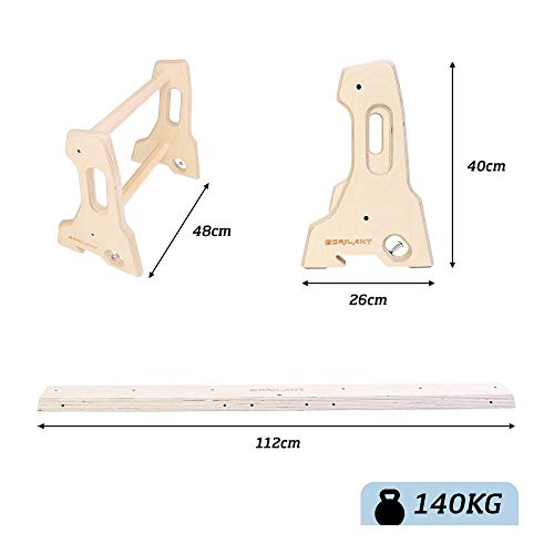 Gorilant®- Soporte para Flexiones, Barra de Dominadas, Barras Paralelas para calistenia o Entrenamiento en casa, colgado Pared con regleta, 40CM Gorilant®- Soporte para Flexiones, Barra de Dominadas, Barras Paralelas para calistenia o Entrenamiento en casa, colgado Pared con regleta, 40CM
