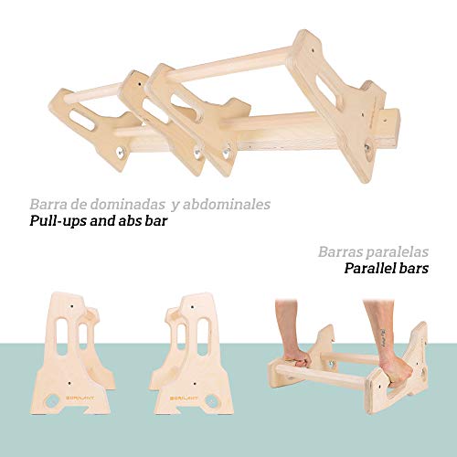 Gorilant®- Soporte para Flexiones, Barra de Dominadas, Barras Paralelas para calistenia o Entrenamiento en casa, colgado Pared con regleta, 40CM Gorilant®- Soporte para Flexiones, Barra de Dominadas, Barras Paralelas para calistenia o Entrenamiento en casa, colgado Pared con regleta, 40CM
