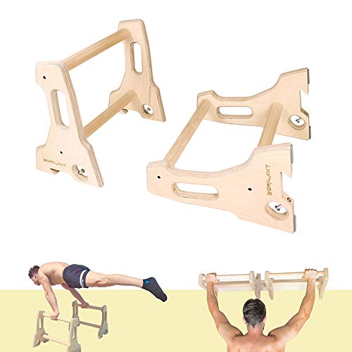 Gorilant®- Soporte para Flexiones, Barra de Dominadas, Barras Paralelas para calistenia o Entrenamiento en casa, colgado Pared con regleta, 40CM Gorilant®- Soporte para Flexiones, Barra de Dominadas, Barras Paralelas para calistenia o Entrenamiento en casa, colgado Pared con regleta, 40CM