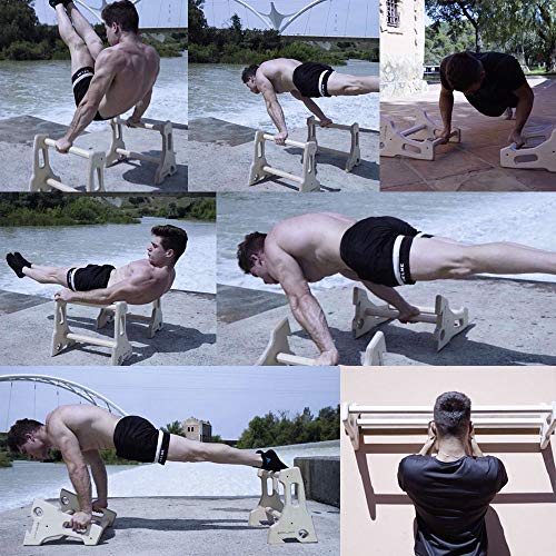 Gorilant®- Soporte para Flexiones, Barra de Dominadas, Barras Paralelas para calistenia o Entrenamiento en casa, colgado Pared con regleta, 40CM