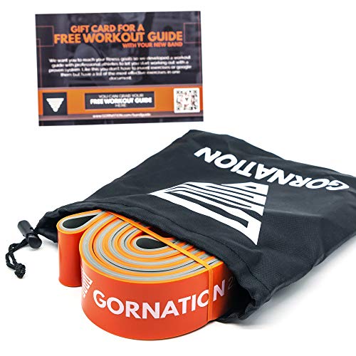 GORNATION Bandas de Resistencia Premium de Doble Capa con Curso de Video y Bolsa - Banda de Fitness para Crossfit, calistenia y Fitness (4 - Naranja (25-60kg Resistencia))