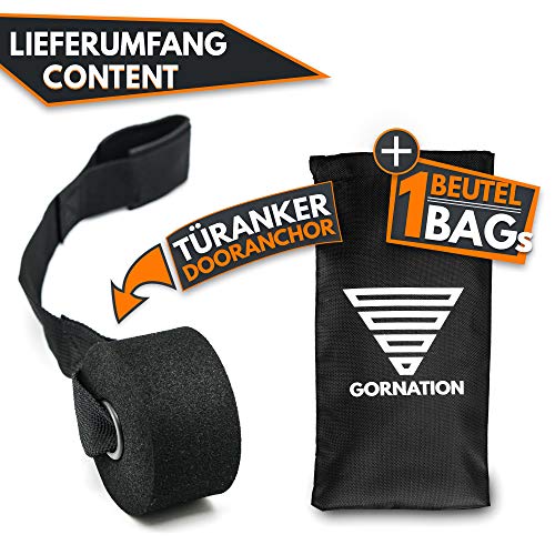 GORNATION® Bandas Elásticas de Resistencia - Doble Capa - Incluye una Bolsa para Transportar - Nivel de Resistencia en KG sobre Las Bandas - Ideales para Calistenia, Crossfit y el Gimnasio