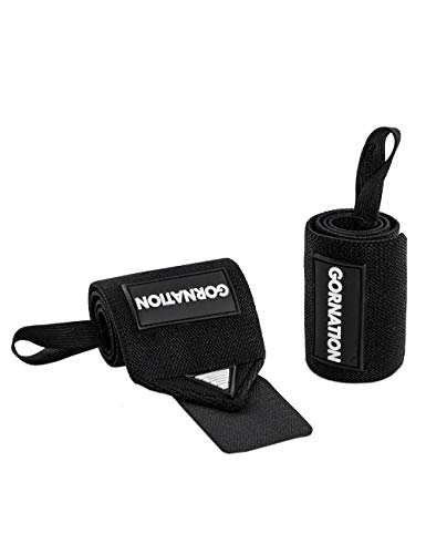 GORNATION® Power Wrist Wraps/Muñequeras Gym para una máxima Estabilidad y Mejor Rendimiento Entrenamiento con Pesas, musculación, Crossfit y calistenia - para Hombres y Mujeres (Black) GORNATION® Power Wrist Wraps/Muñequeras Gym para una máxima Estabilidad y Mejor Rendimiento Entrenamiento con Pesas, musculación, Crossfit y calistenia - para Hombres y Mujeres (Black)