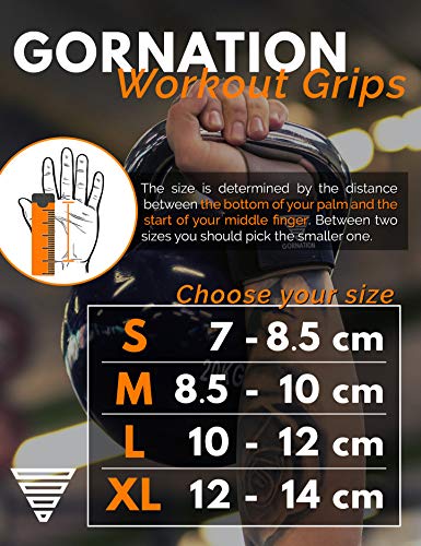 GORNATION Pull Up Grips y muñequera para protección de Manos, Wodies, Guantes para calistenia, Crossfit y Gimnasia