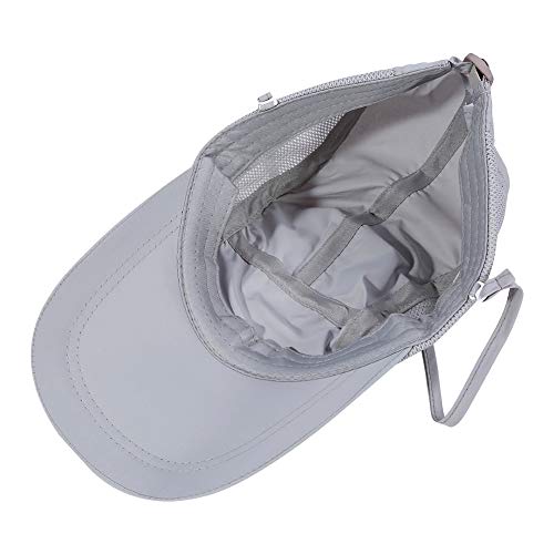 Gorra de Protección Solar Anti-UV, Sombrero Pesca del Sol Gorra al Aire Libre de Protección Solar Transpirable Cap Sombrero de Ala Ancha Protección UV Protege Cuello Cara para Hombre Mujer(Plata)