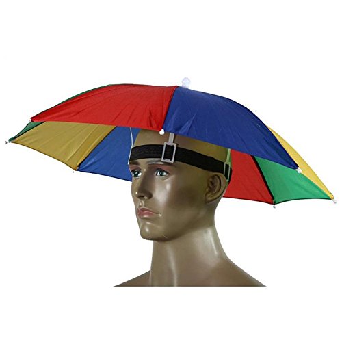Gorra de sombrilla plegable paraguas - Sombrerería para adultos - Perfecto para el carnaval, el festival, la playa y actividades al aire libre - Talla única para todos