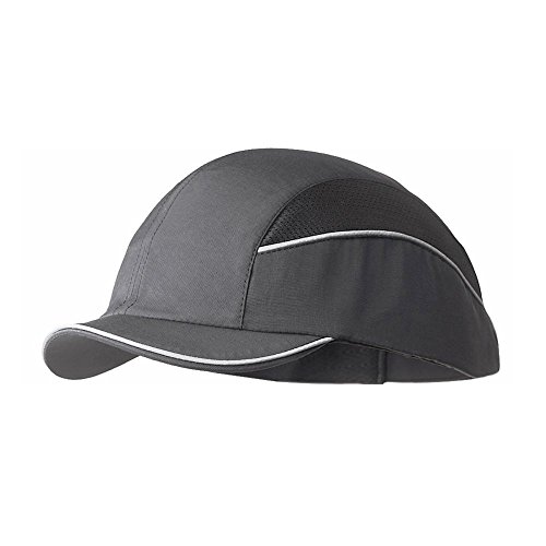 Gorra Seguridad/Casquete Antigolpes micro visera 3cm para proteger de impactos como piedras, Ramas, Casco interior ABS con almohadilla EVA. Pro Gorra anti-choque EN 812 A1 - Color: Negro