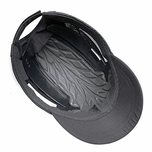 Gorra Seguridad/Casquete Antigolpes micro visera 3cm para proteger de impactos como piedras, Ramas, Casco interior ABS con almohadilla EVA. Pro Gorra anti-choque EN 812 A1 - Color: Negro