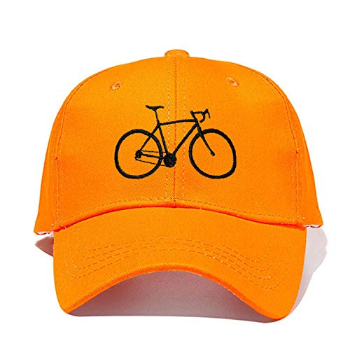 Gorras De Hombre Gorra De Béisbol Bordada Daily Commuter Bike para Mujer Sombrero De Papá De Algodón Gorra Ajustable De Bordado Snapback Hombres-Naranja_Negro