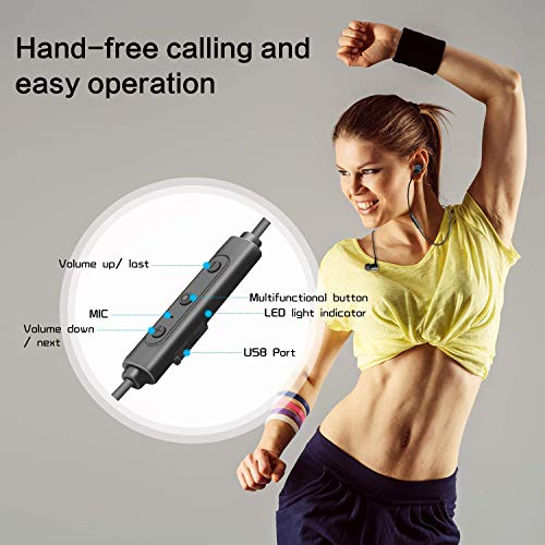 gorsun Auriculares Bluetooth 5.0, Auriculares Deportivos Impermeables IPX5, Auriculares inalámbricos magnéticos en la Oreja, 48 Horas de Tiempo de Juego Micrófono Deportivo con micrófono gorsun Auriculares Bluetooth 5.0, Auriculares Deportivos Impermeables IPX5, Auriculares inalámbricos magnéticos en la Oreja, 48 Horas de Tiempo de Juego Micrófono Deportivo con micrófono